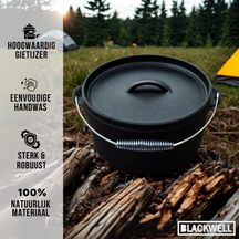Blackwell Dutch oven / Braadpan met deksel - Gietijzer - ø 25 cm / 4 Liter - zonder anti-aanbaklaag