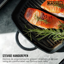 Blackwell Pannenset Gietijzer 3-Delig Grillpan 23 x 23 cm, Koekenpan ø 25 cm & Wok ø 32 cm - geschikt voor alle warmtebronnen - zonder anti-aanbaklaag