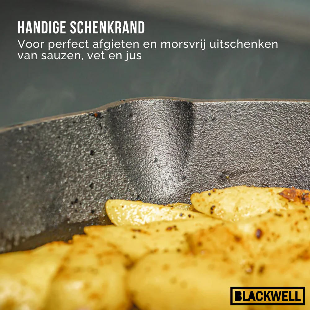 Blackwell Koekenpan Skillet Gietijzer ø 16 cm - geschikt voor alle warmtebronnen - zonder anti-aanbaklaag