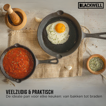 Blackwell Koekenpan Skillet Gietijzer ø 16 cm - geschikt voor alle warmtebronnen - zonder anti-aanbaklaag