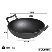 Blackwell Wokpan / Wadjan Gietijzer ø 32 cm / 3.3 liter - geschikt voor alle warmtebronnen - zonder anti-aanbaklaag