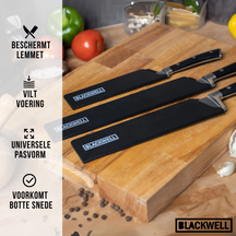 Blackwell Mesbeschermer - Universeel - Zwart - Voor messen met een lemmet tot 26 cm