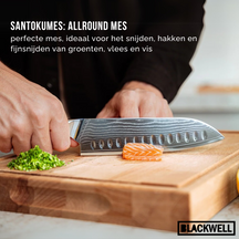 Blackwell Messenset (Santokumes + Groentemes / Nakirimes) - Japanse stijl - 67 lagen damaststaal - VG10 - 2-delig