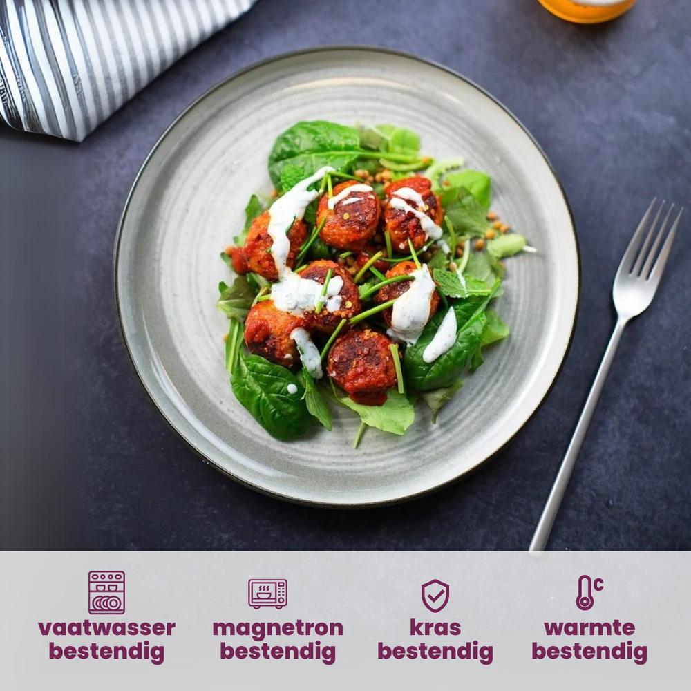 Cosy & Trendy Serviesset Baltic Grey 18-delig / 6 personen - 6 dinerborden, 6 ontbijtborden en 6 kommen