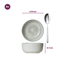 Cosy & Trendy Serviesset Baltic Grey 18-delig / 6 personen - 6 dinerborden, 6 ontbijtborden en 6 kommen