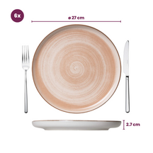 Cosy & Trendy Serviesset Baltic Peach 18-delig / 6 personen - 6 dinerborden, 6 ontbijtborden en 6 kommen