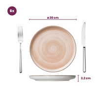 Cosy & Trendy Serviesset Baltic Peach 18-delig / 6 personen - 6 dinerborden, 6 ontbijtborden en 6 kommen