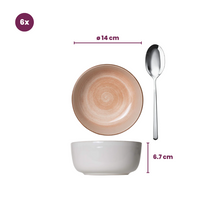Cosy & Trendy Serviesset Baltic Peach 18-delig / 6 personen - 6 dinerborden, 6 ontbijtborden en 6 kommen