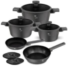 Berlinger Haus Pannenset Mat Antraciet 7-Delig - Kookpan ø 20, 24, 28 cm, Koekenpan ø 20 & 24 cm - geschikt voor alle warmtebronnen