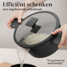 BerlingerHaus Pannenset Mat Antraciet 7-Delig - Kookpan ø 20, 24, 28 cm, Koekenpan ø 20 & 24 cm - geschikt voor alle warmtebronnen