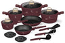 BerlingerHaus Pannenset Mat Bordeaux 11-Delig - Kookpan ø 20, 24, 28 cm, Koekenpan ø 24, 28 cm & Steelpan ø 16 cm - geschikt voor alle warmtebronnen