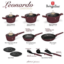 BerlingerHaus Pannenset Mat Bordeaux 11-Delig - Kookpan ø 20, 24, 28 cm, Koekenpan ø 24, 28 cm & Steelpan ø 16 cm - geschikt voor alle warmtebronnen
