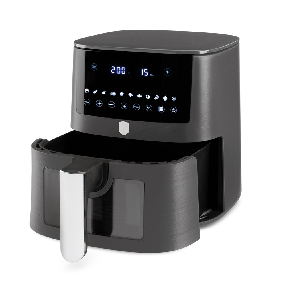 BerlingerHaus Airfryer XXXL Mat Antraciet - met Kijkvenster - 8 Liter - 1650W