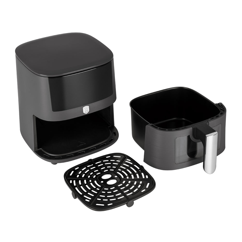 BerlingerHaus Airfryer XXXL Mat Antraciet - met Kijkvenster - 8 Liter - 1650W