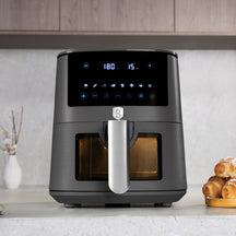 BerlingerHaus Airfryer XL Mat Antraciet - met Kijkvenster - 5 Liter - 1400W