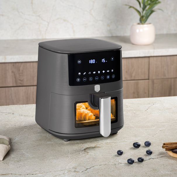 BerlingerHaus Airfryer XL Mat Antraciet - met Kijkvenster - 5 Liter - 1400W
