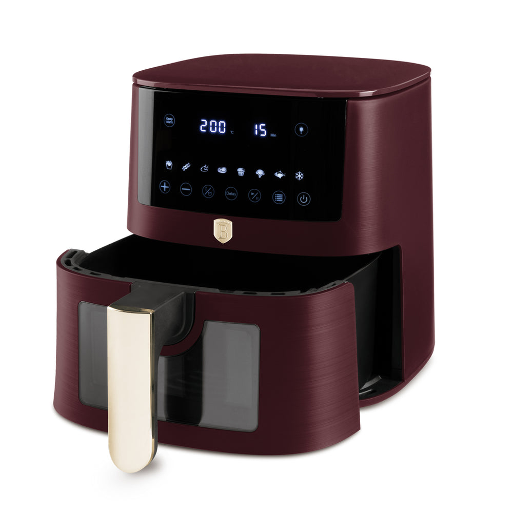 BerlingerHaus Airfryer XL Mat Bordeaux - met Kijkvenster - 5 Liter - 1400W