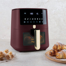 BerlingerHaus Airfryer XL Mat Bordeaux - met Kijkvenster - 5 Liter - 1400W