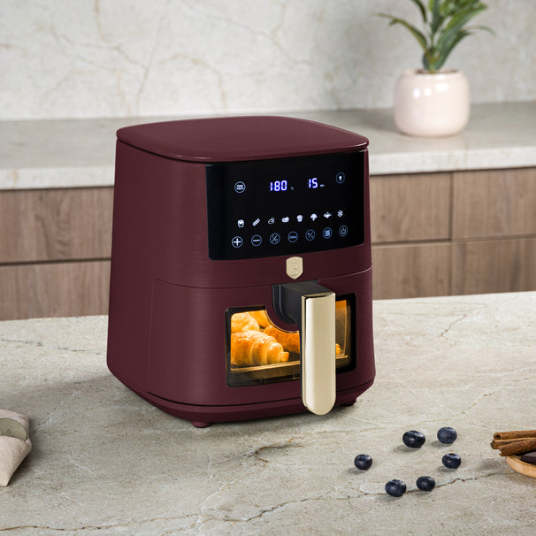 BerlingerHaus Airfryer XL Mat Bordeaux - met Kijkvenster - 5 Liter - 1400W