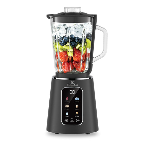 BerlingerHaus Blender Digitaal Mat Antraciet - Glazen Kan - 1.5 Liter - 1000W