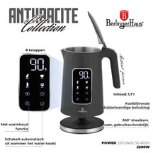 BerlingerHaus Waterkoker Digitaal Mat Antraciet - Temperatuurinstelling - 1.7 Liter - 2200W