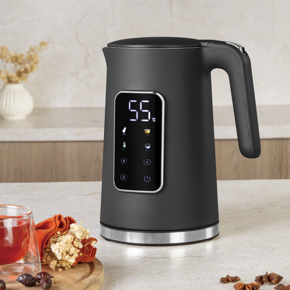 BerlingerHaus Waterkoker Digitaal Mat Antraciet - Temperatuurinstelling - 1.7 Liter - 2200W