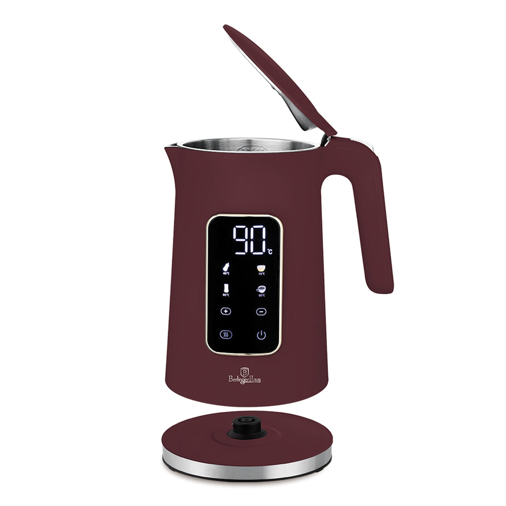 BerlingerHaus Waterkoker Digitaal Mat Bordeaux - Temperatuurinstelling - 1.7 Liter - 2200W