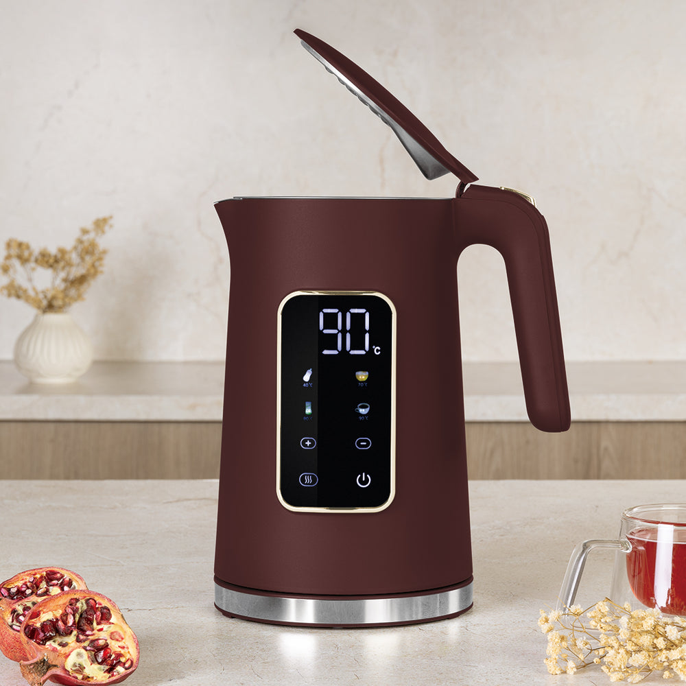 BerlingerHaus Waterkoker Digitaal Mat Bordeaux - Temperatuurinstelling - 1.7 Liter - 2200W