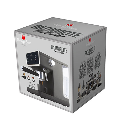 BerlingerHaus Espressomachine / Pistonmachine Digitaal Mat Antraciet - 3-in-1 - 20 Bar - 1.0 Liter