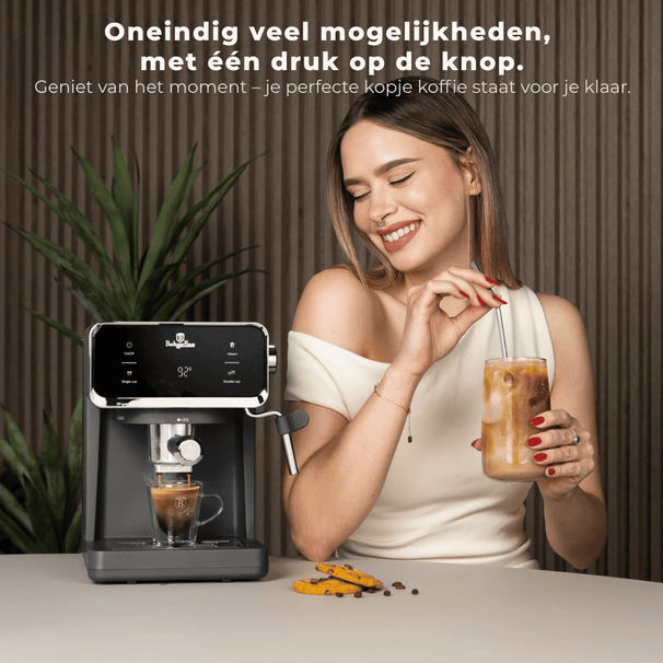 BerlingerHaus Espressomachine / Pistonmachine Digitaal Mat Antraciet - 3-in-1 - 20 Bar - 1.0 Liter