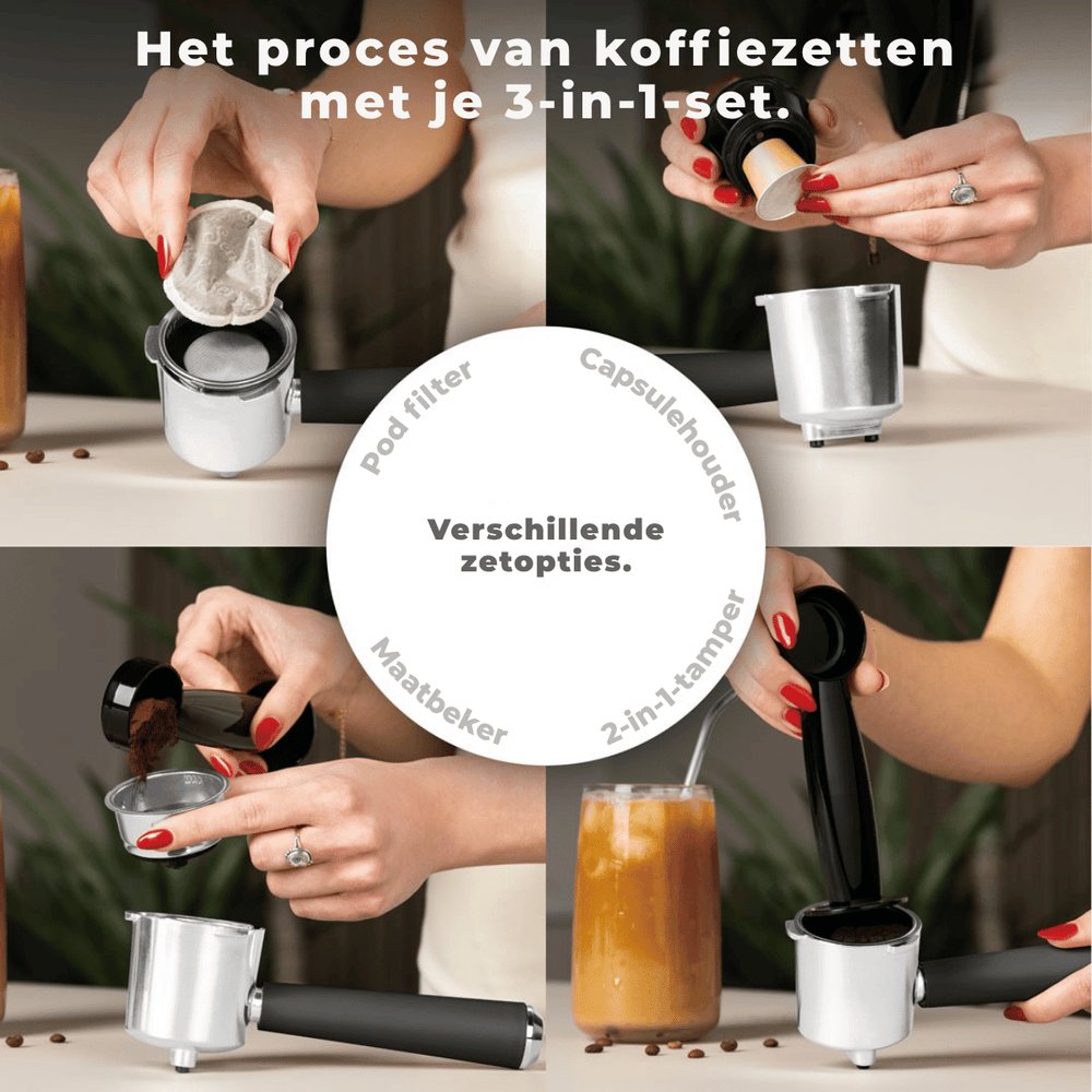 BerlingerHaus Espressomachine / Pistonmachine Digitaal Mat Antraciet - 3-in-1 - 20 Bar - 1.0 Liter