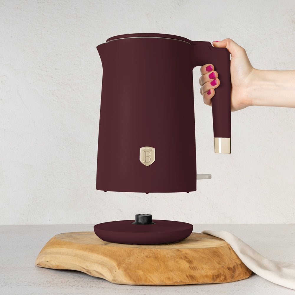 BerlingerHaus Waterkoker Dubbelwandig Mat Bordeaux - 1.7 Liter - 1800W