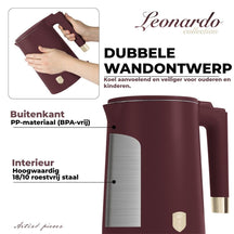 BerlingerHaus Waterkoker Dubbelwandig Mat Bordeaux - 1.7 Liter - 1800W