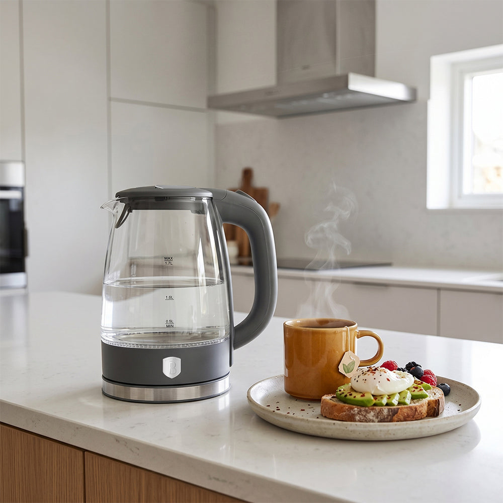 BerlingerHaus Waterkoker Glas Mat Antraciet - 1.7 Liter - 2200W
