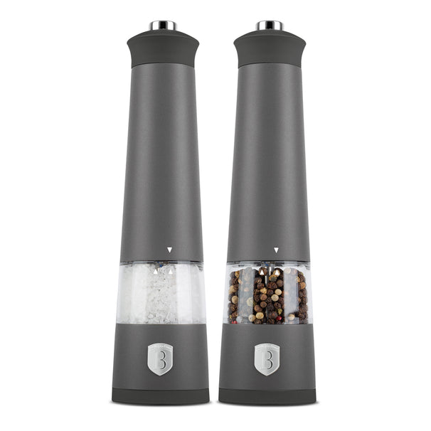 BerlingerHaus Peper- en Zoutmolen Set Elektrisch Mat Antraciet - Keramische Molen - 2-Delig