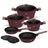 BerlingerHaus Pannenset Nordic Mat Bordeaux 7-Delig - Kookpan ø 20, 24, 28 cm, Koekenpan ø 20 & 24 cm - Geschikt voor alle warmtebronnen