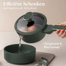 BerlingerHaus Pannenset Mat Groen 11-Delig - Kookpan ø 20, 24, 28 cm, Koekenpan ø 24, 28 cm & Steelpan ø 16 cm - Geschikt voor alle warmtebronnen