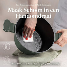 BerlingerHaus Pannenset Mat Groen 11-Delig - Kookpan ø 20, 24, 28 cm, Koekenpan ø 24, 28 cm & Steelpan ø 16 cm - Geschikt voor alle warmtebronnen