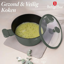 BerlingerHaus Pannenset Mat Groen 11-Delig - Kookpan ø 20, 24, 28 cm, Koekenpan ø 24, 28 cm & Steelpan ø 16 cm - Geschikt voor alle warmtebronnen