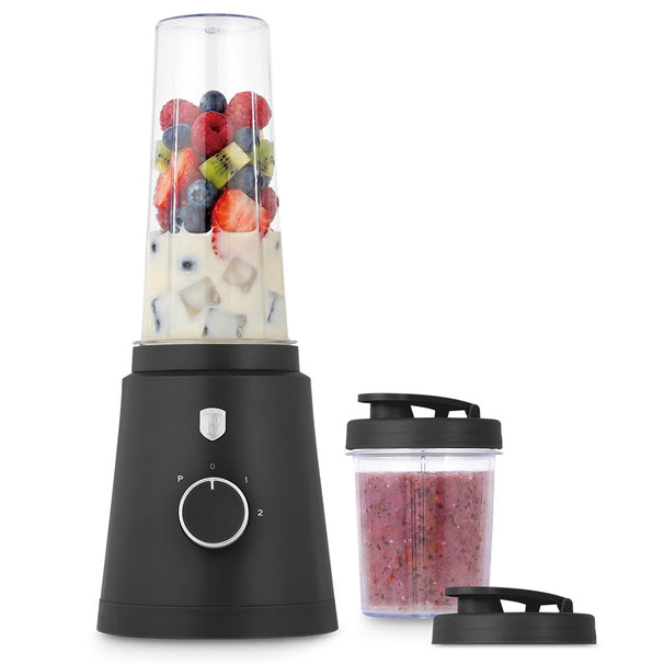 BerlingerHaus Smoothie Blender to Go Mat Antraciet - Inclusief 2 Bekers - 320W