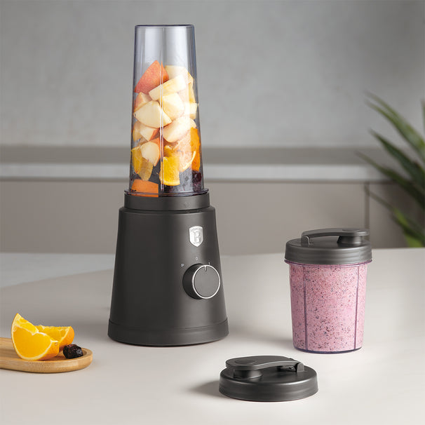 BerlingerHaus Smoothie Blender to Go Mat Antraciet - Inclusief 2 Bekers - 320W