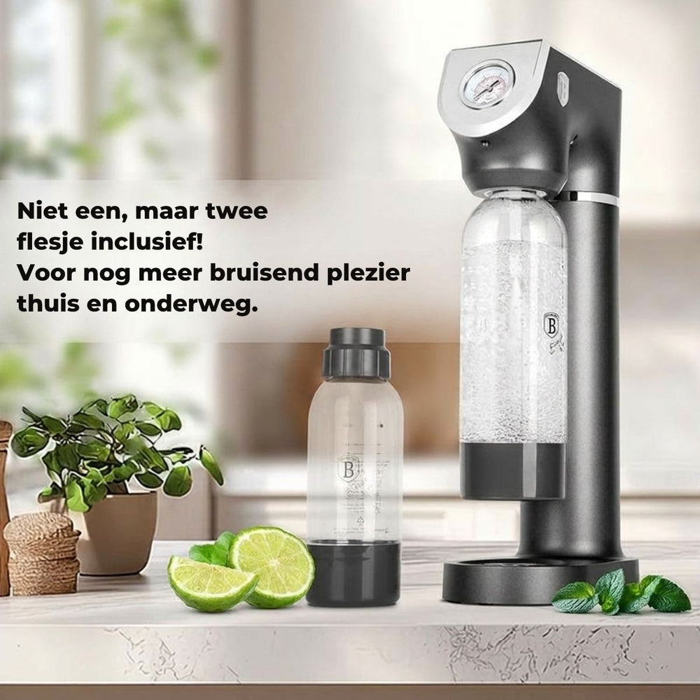BerlingerHaus Bruiswatermaker Mat Antraciet - Barometer - Inclusief 2 Flessen