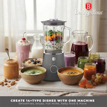 BerlingerHaus Blender Mat Antraciet - Glazen Kan - 1.5 Liter - 1000W