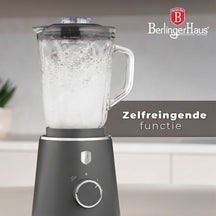 BerlingerHaus Blender Mat Antraciet - Glazen Kan - 1.5 Liter - 1000W