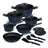 BerlingerHaus Pannenset Mat Blauw 11-Delig - Kookpan ø 20, 24, 28 cm, Koekenpan ø 24, 28 cm & Steelpan ø 16 cm - Geschikt voor alle warmtebronnen