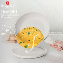 BerlingerHaus Pannenset Mat Crème 11-Delig - Kookpan ø 20, 24, 28 cm, Koekenpan ø 24, 28 cm & Steelpan ø 16 cm - Geschikt voor alle warmtebronnen