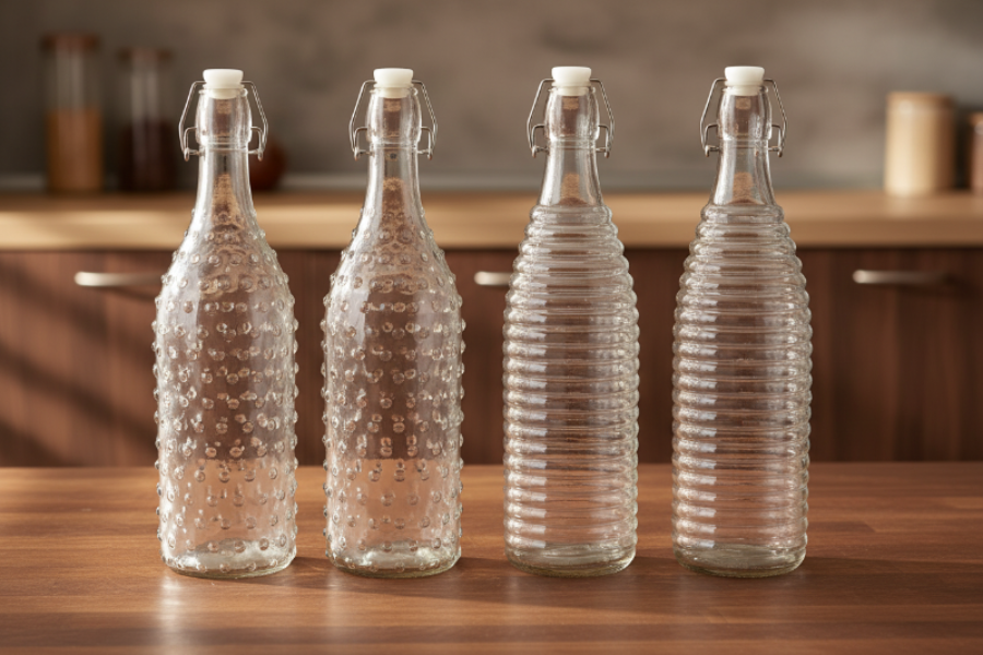 Cookinglife Beugelflessen Dots & Lines - 1 Liter - 4 stuks