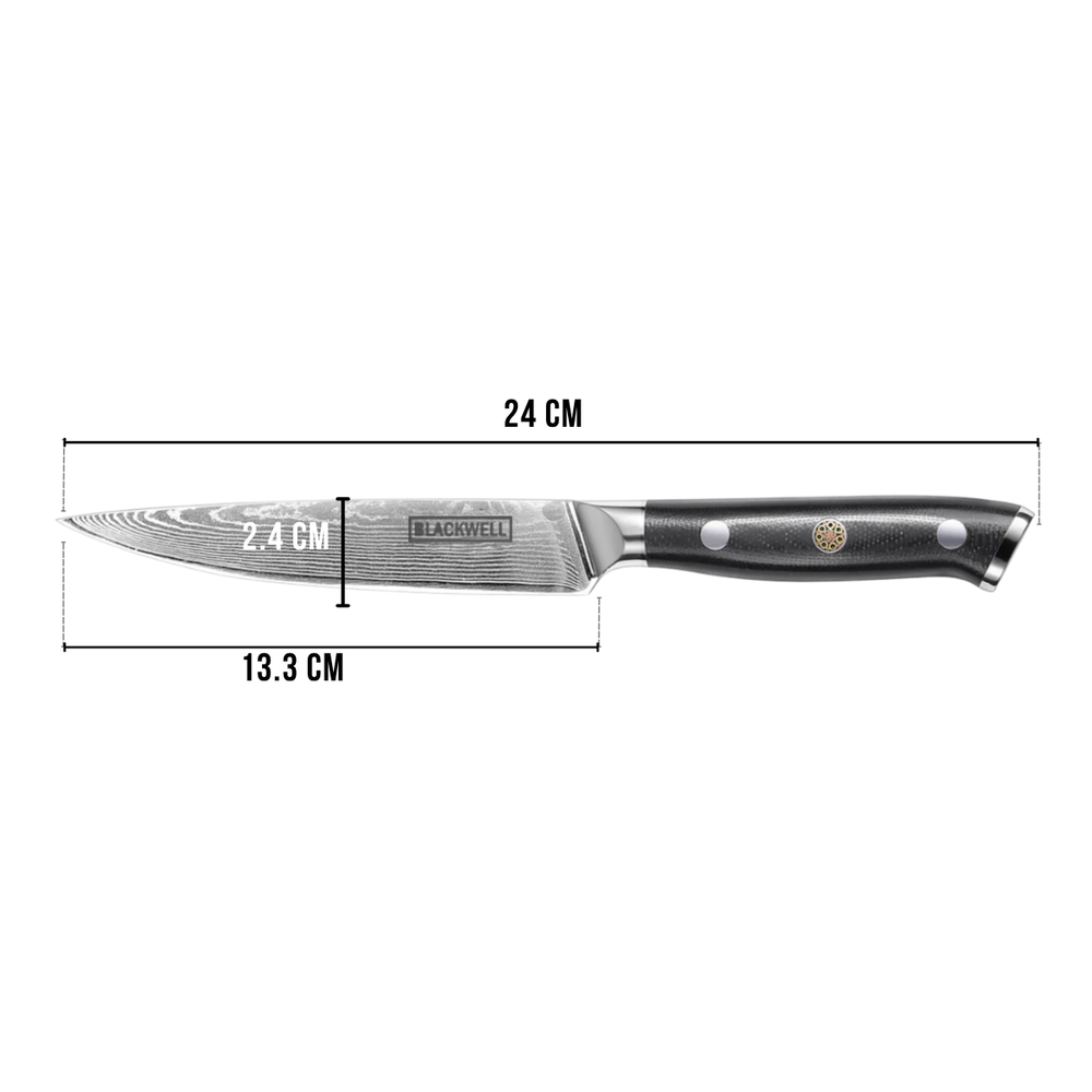 Blackwell Officemes Japanse stijl - 67 lagen damaststaal - VG10 - 12,5 cm