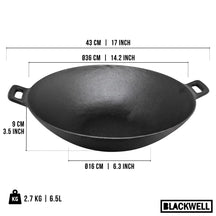 Blackwell Wokpan / Wadjan Gietijzer ø 36 cm / 6.5 liter - geschikt voor alle warmtebronnen - zonder anti-aanbaklaag