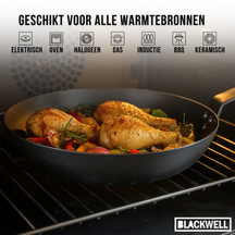 Blackwell Koekenpannenset Carbon Staal 2-Delig ø 24 & 28 cm - geschikt voor alle warmtebronnen - zonder anti-aanbaklaag